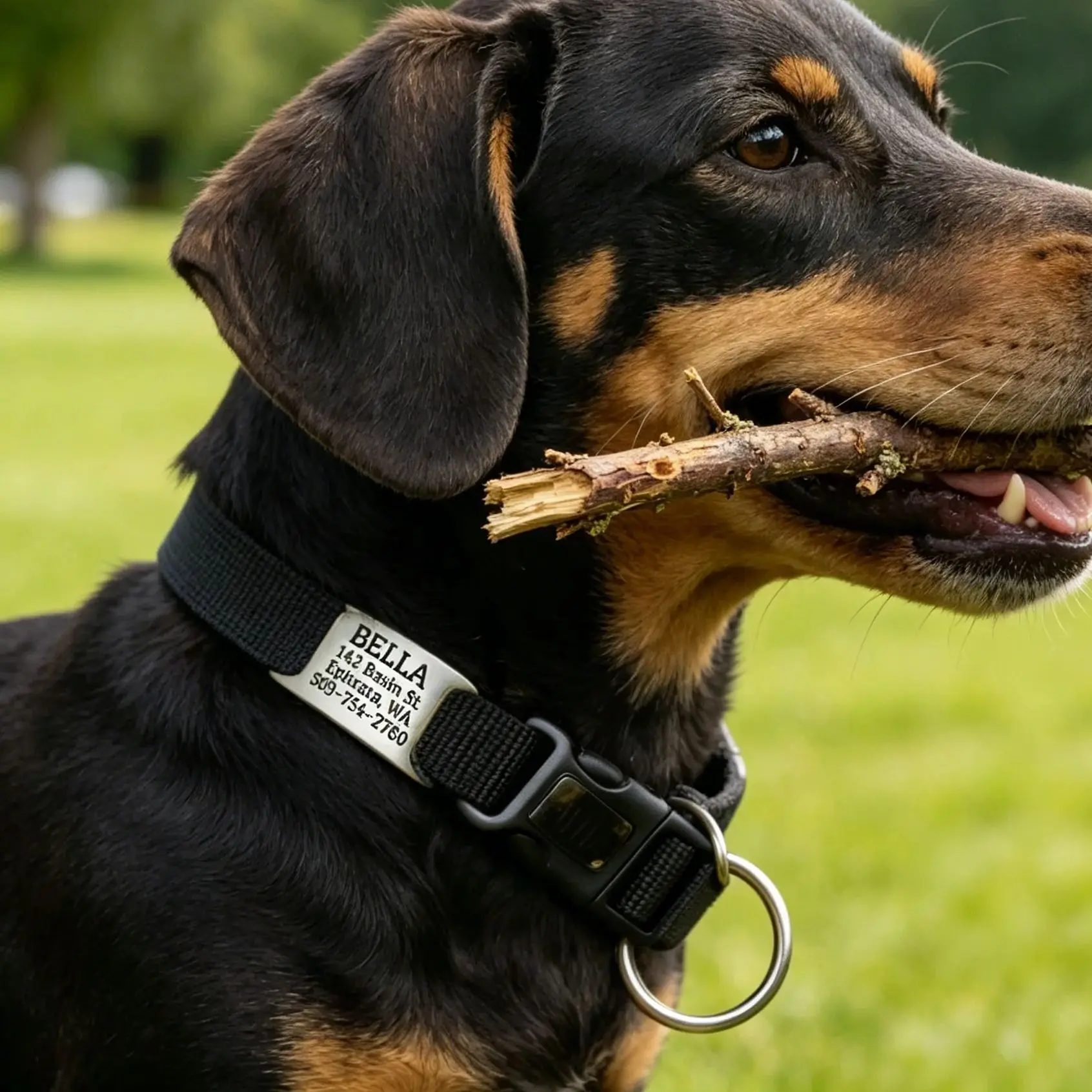 Personalized Engrave Name ID Pet Cat Dog Tag, Curved Stainless Steel Anti-lost Collar Tag, Customized Pet Collar Accessories