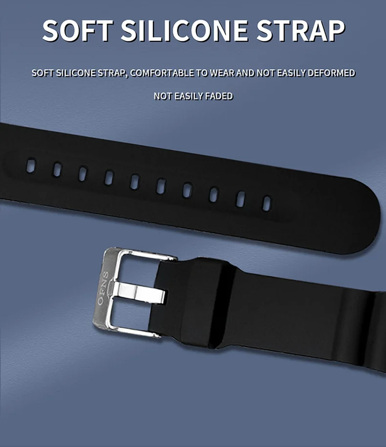 ساعة كوارتز رجالية OFNS 1308 بتقويم مزدوج كلاسيكية بسيطة مقاومة للماء بحزام سيليكون للرجال