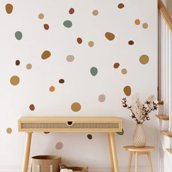 Boho Nursery Polka Dot Creative Wall Stickers for Kids Room Baby Girls Boys Room Home Decor Nordic Warm Vintage Stickers