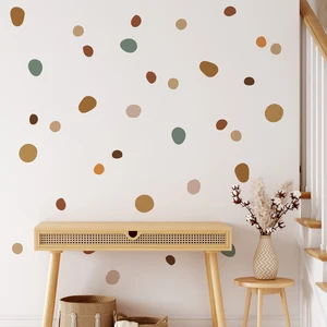 Boho Nursery Polka Dot Kreatif Stiker Dinding untuk Kamar Anak-anak Bayi Perempuan Anak Laki-laki Kamar Dekorasi Rumah Nordic Hangat Vintage Stiker 10 stiker dinding nordik penjualan terbaik - №