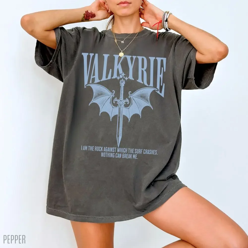 Valkyrie ACOTAR shirt Night Court SJM Merch Tee Book Lover Gift 100% Cotton Loose Retro Shirt Unisex Tee Fantasy Apparel Y2K Top