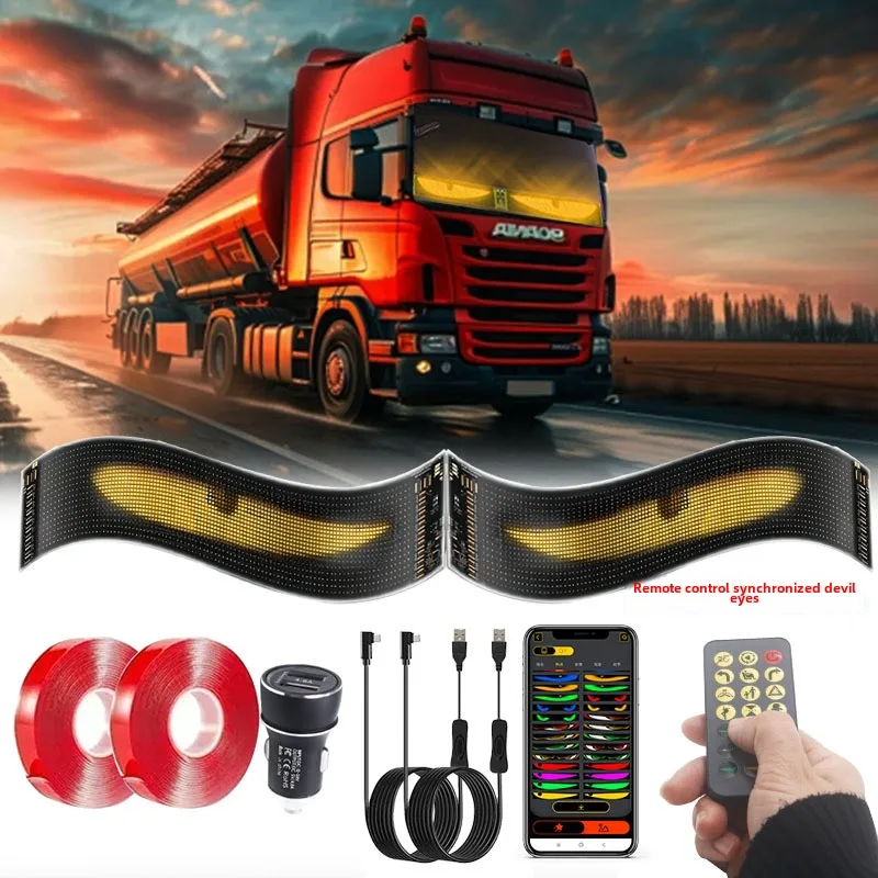 Led Decoration Light Car Mood Light Usb Advertising Soft Screen Lamp App Bluetooth Smart Screen Full-Color Display Screen