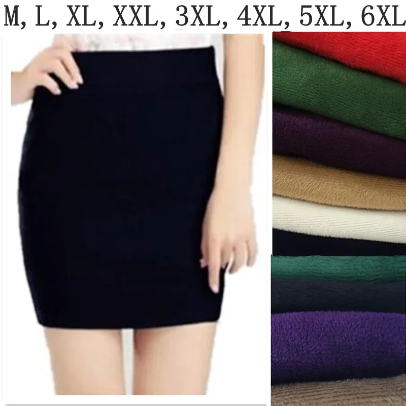 Autumn Winter High Waist Warm Thickening Skirts,Women Sexy Short Skirts Office Lady Formal Pencil Skirts,vestidos black gray red