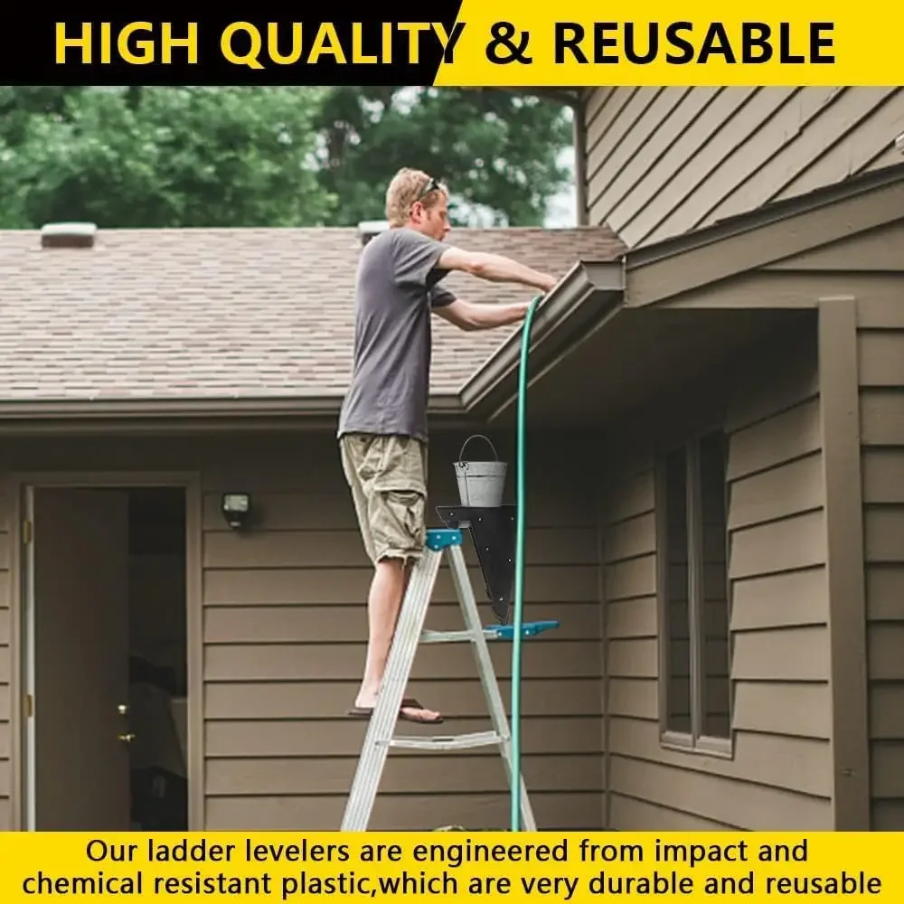 Ladder Tool Extension Ladder, Ladder Leveling Tool, Stair Ladder with Storag Stable Platform for All Surfaces and Uneven Ground