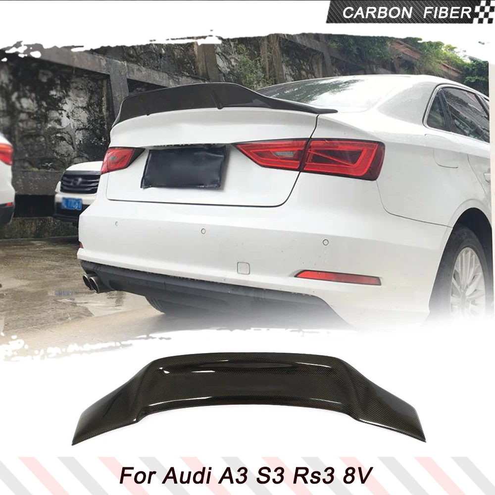 

Carbon Fiber Rear Trunk Spoiler for Audi A3 8V A3 Sline S3 RS3 Sedan 2014-2019 Car Rear Boot Lid Highkick Wing Racing Spoiler
