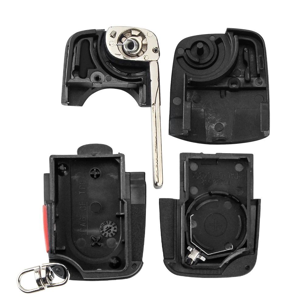 Keyyou ใหม่5ชิ้นสำหรับ Audi TT A2 A3 A6 A4 A8 TT Quattro CR2032/CR1616 2/2 + 1/3/3 + 1ปุ่มกุญแจรถยนต์แบบพับได้เคส