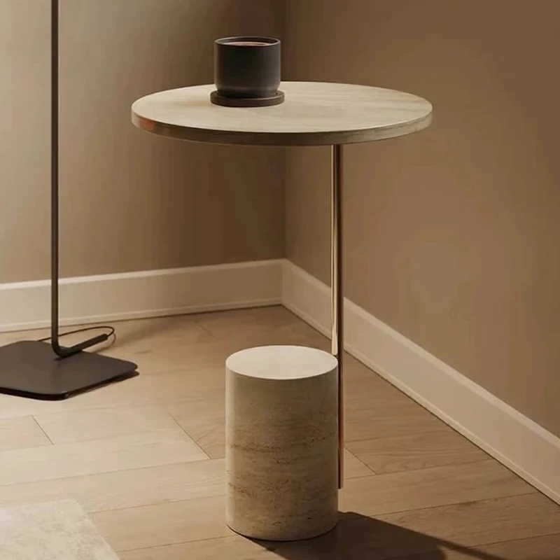 Mesa con borde de piedra de cueva de viento wabi-sabi, mesa de centro para sofá de sala de estar