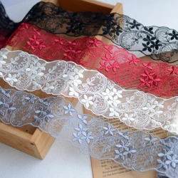 2 Meters 5cm Ivory Gray Red Wedding Lace Ribbon Embroidered Diy Handmade Patchwork Lace Trim Fabric Flower Sewing Supplies Craft