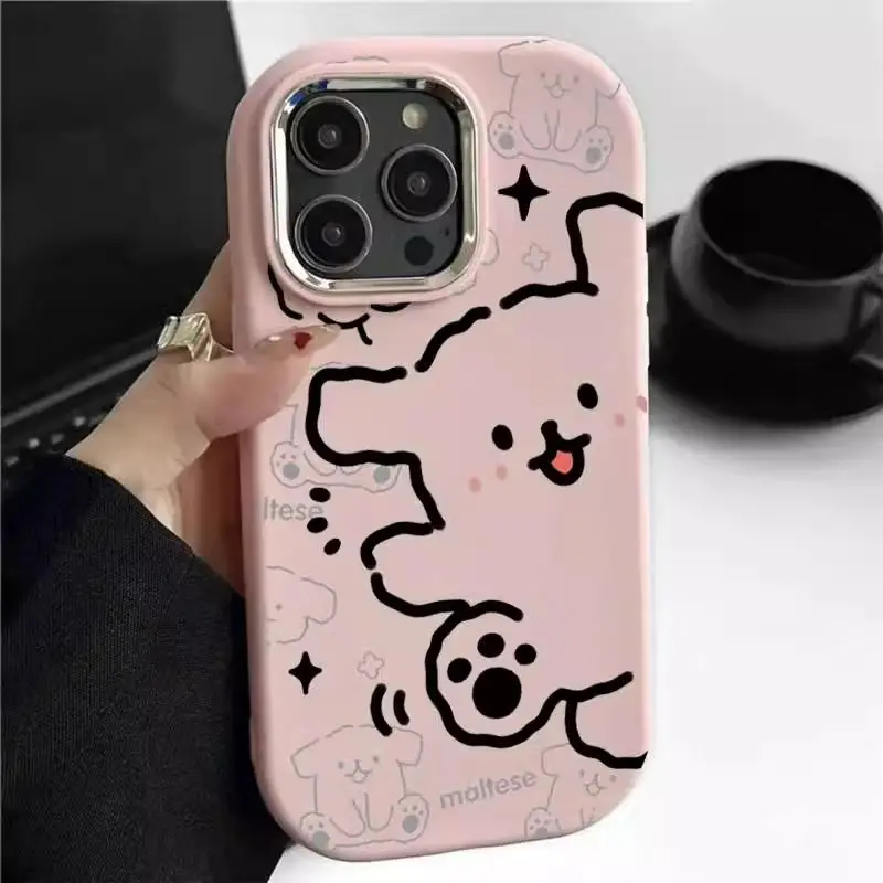 Instagram Cute Dog Suitable Silicone Phone Case for IPhone16 15 14 13 11 12 Pro Max X  Plus Funda Soft Shockproof Back Cover