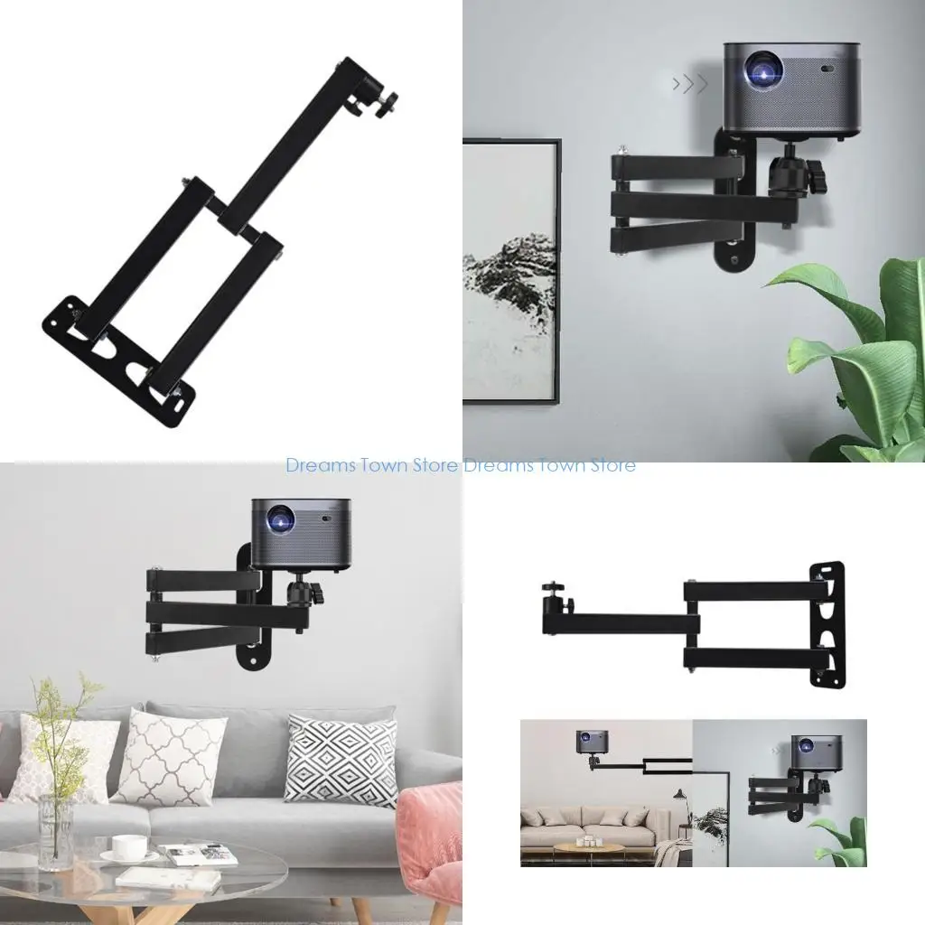 HX6A Projector Stand Wall Mount with 1/4inch Thread Adjustable Foldable Projector Camera Light Support for Home Office