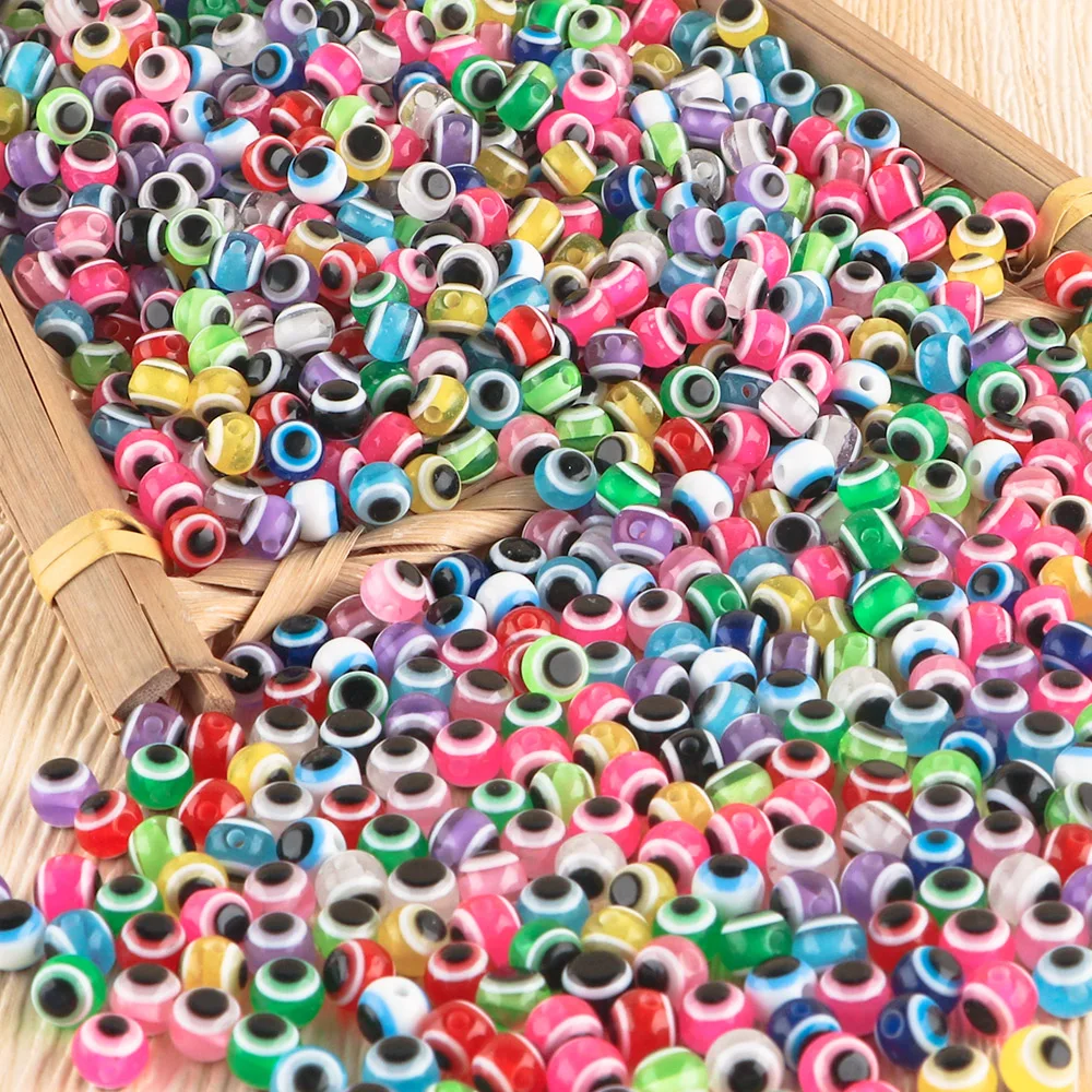 

6MM 150Pcs/Lot eye shaped acrylic beads For Jewelry Making DIY Handmade Bracelets Accessories
