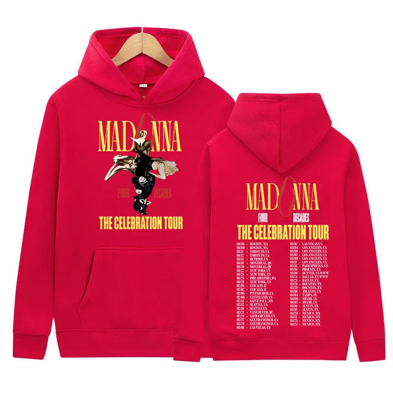 Cantora masculina e feminina Madonna The Celebration Tour Hoodie, pulôver retrô, capuz extragrande, moletom Hip Hop, roupas de moda, novo, 2024