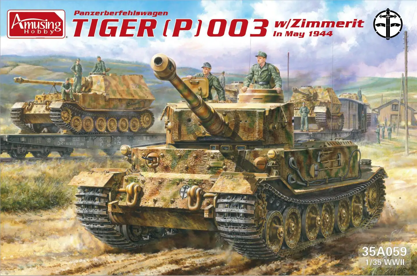 

Amusing Hobby scale assembled tank model kit 35A059 Panzerbefehlswagen Tiger (P) 003 1/35