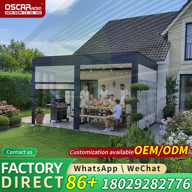 Modern Heavy Duty Weather Resistant Aluminum Pergola for Garden and Villa Outdoor Custom Design Factory Direct Metal Gazebo perg