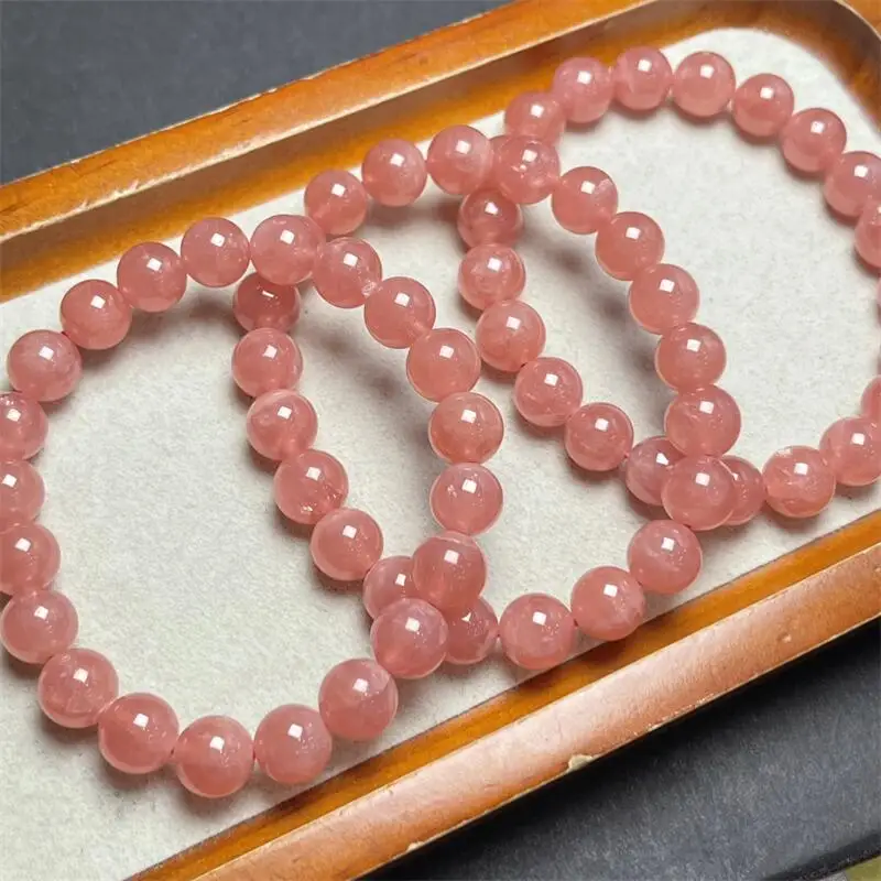 7/8/9MM Natural Red Lace Agate Bracelet String Charms Handmade Fortune Energy Mineral Woman Amulet Jewelry Gift 1PCS