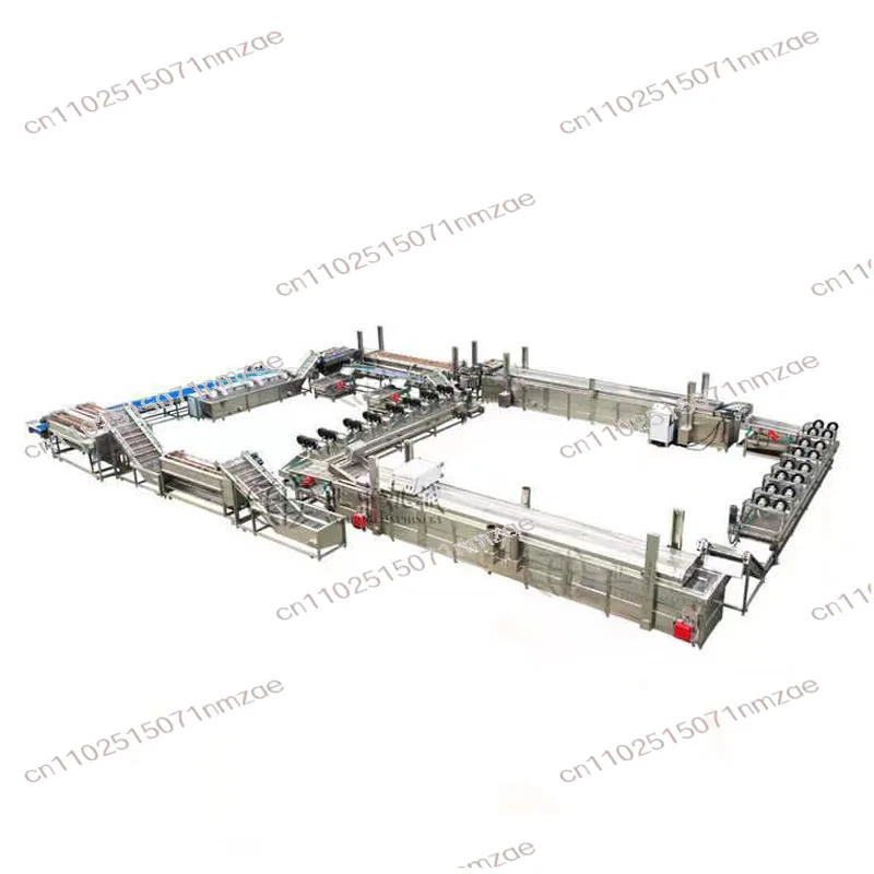Frozen French Fries Chips Frying Production Line Processing Equipment Automatic Fried Food Production Assembly Line