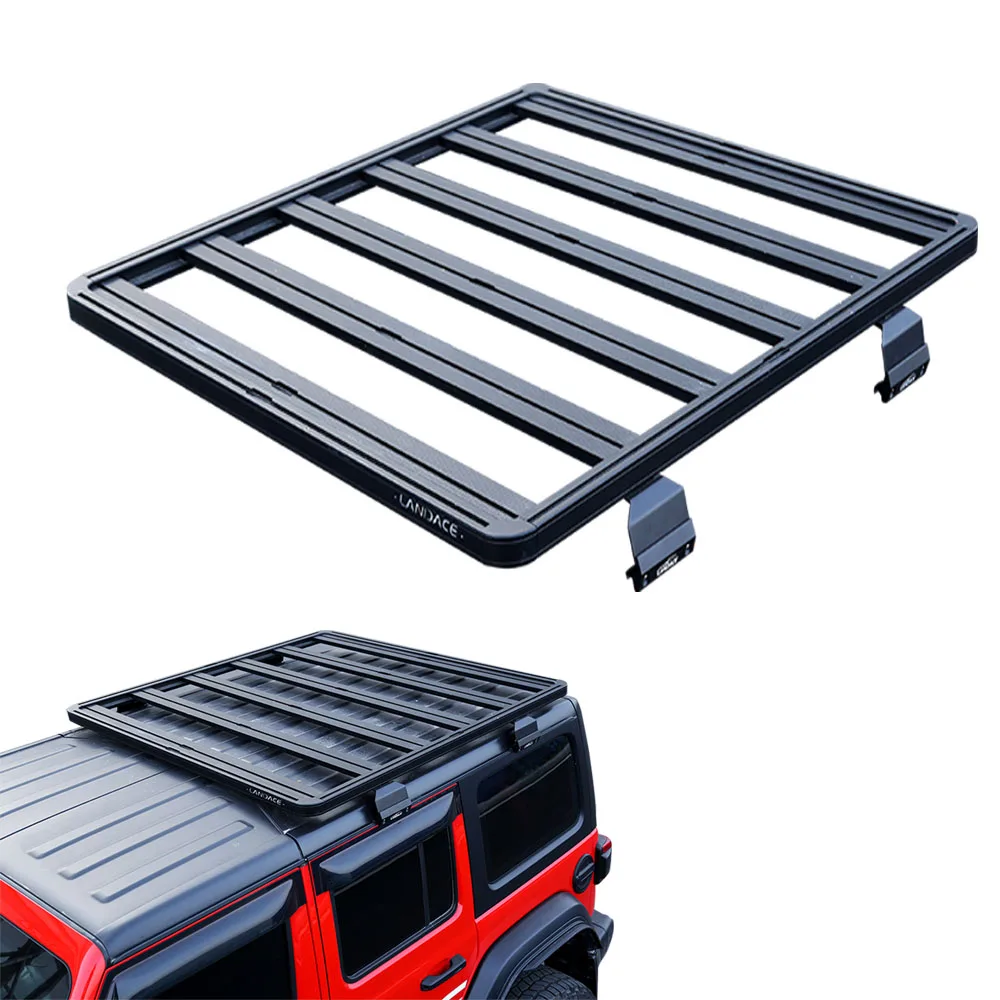 Hot Selling Base Luggage Tray Aluminum Alloy Rail Roof Rack Basket Car Roof Rack for Jeep Wrangler JK JL