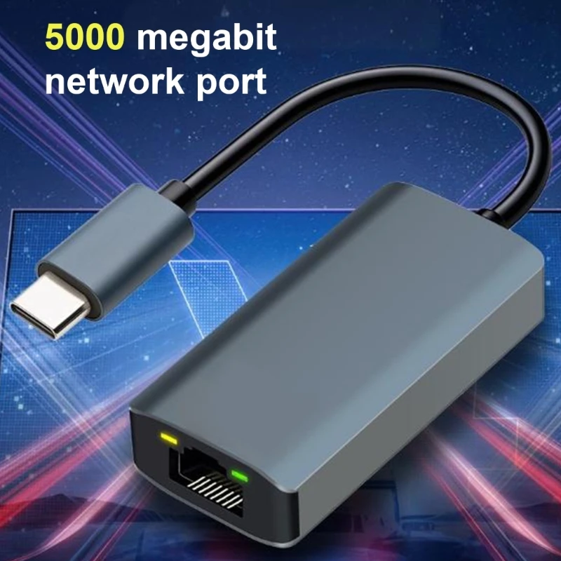 5GBPS USBタイプCからRJ45ワイレイニングネットワークアダプターUSB Cポートラップトップデスクトップ.066A