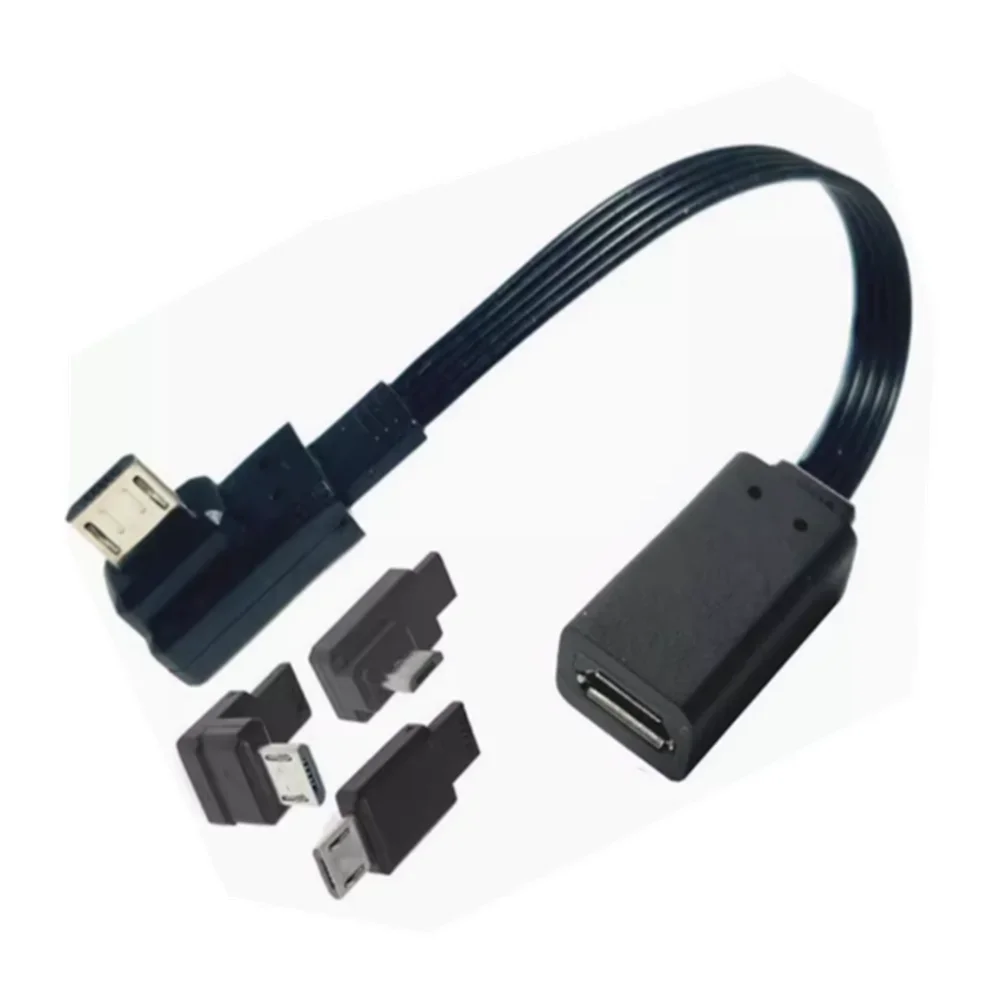 

Micro USB 2.0 5Pin Male to Female M to F Extension Plug Adapter Long Plug 90 ° Left and Right Angles 5-100CM