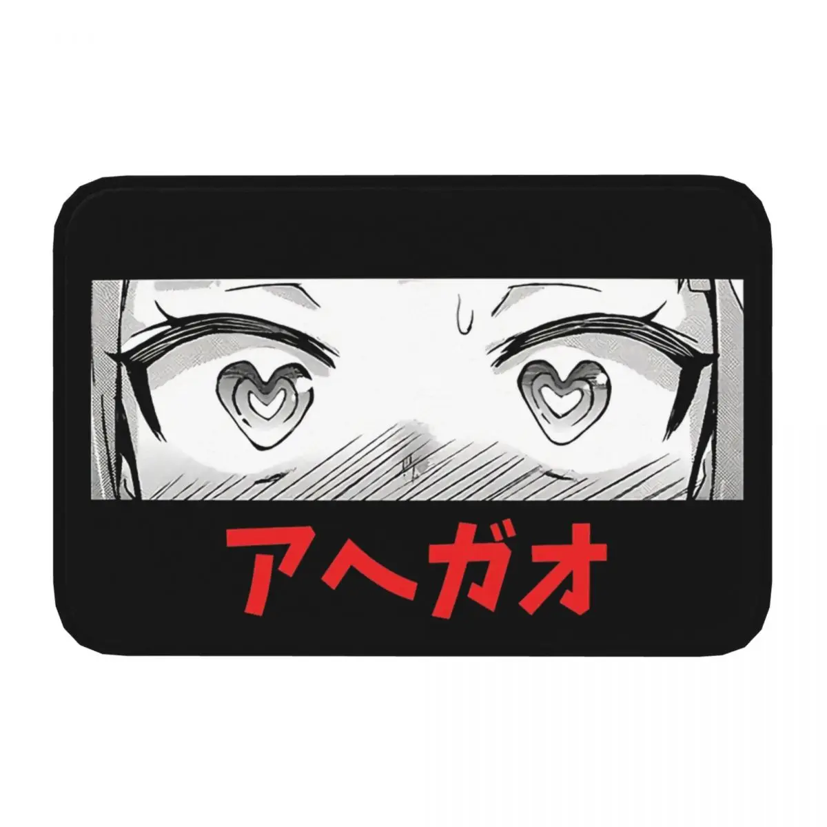 Anime Japanese Non-slip Doormat Bath Mat Ahegao Eye Balcony Carpet Welcome Rug Bedroom Decor