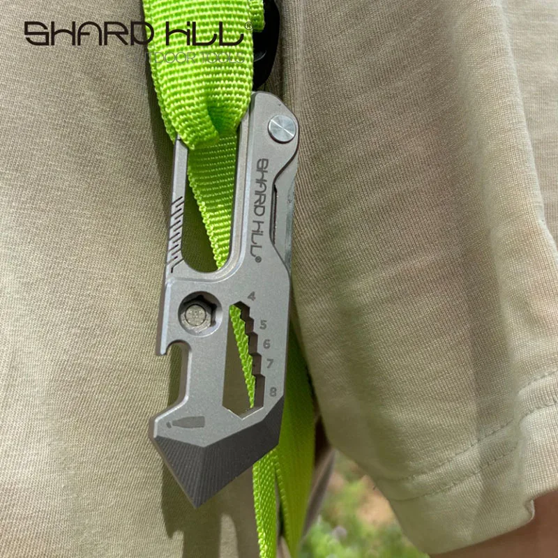 

Made from Titanium EDC Pry Bar Titanium Alloy Multitool with Bottle Opener Oxygen Cylinder Wrenches Utility Knife Crowbar