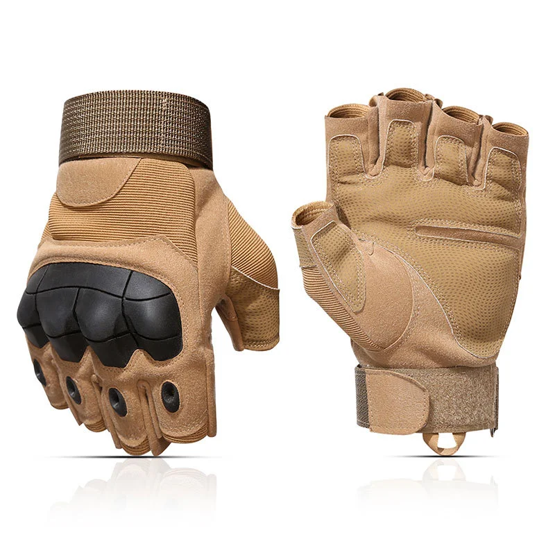 Outdoor Half Finger Cycling Biker Heavy Duty Protective Stylish Hand Gloves Anti-Slip .