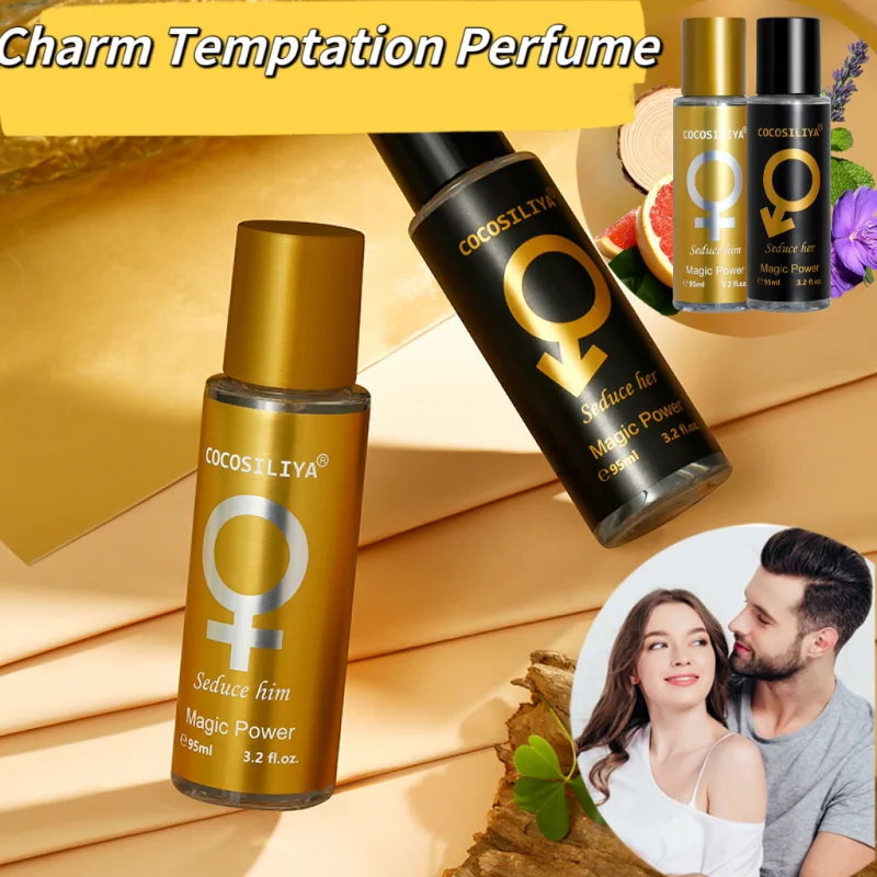 95ml Charm Temptation Perfume Men Women Long-lasting Light Fragrance Fresh Natural Brand Arabic Perfume Gold Black Body Spray