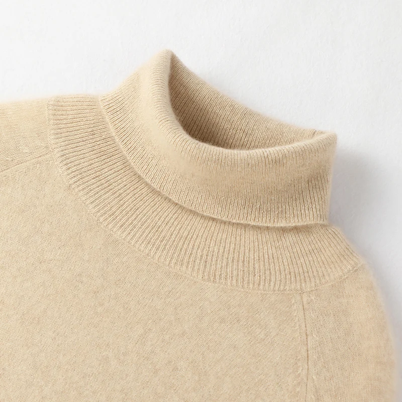 

100% Wool Women's Autumn/Winter New High Collar Solid Color Wool Knitted Hoodie Versatile Korean Knitted Shirt