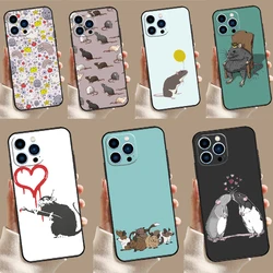 Cute Cartoon Animal Rat Case For iPhone 15 16 11 13 12 14 Pro Max Mini X XR XS 7 8 Plus Back Cover Shell