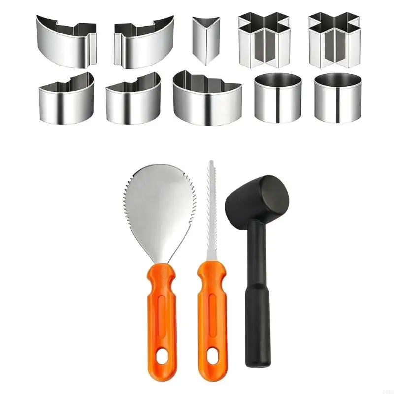 51-Piece Halloween Carving and Decorating Set with Assorted Tools, Punches and Strong-Adhesive 3D Bat Stickers for a 24BB
