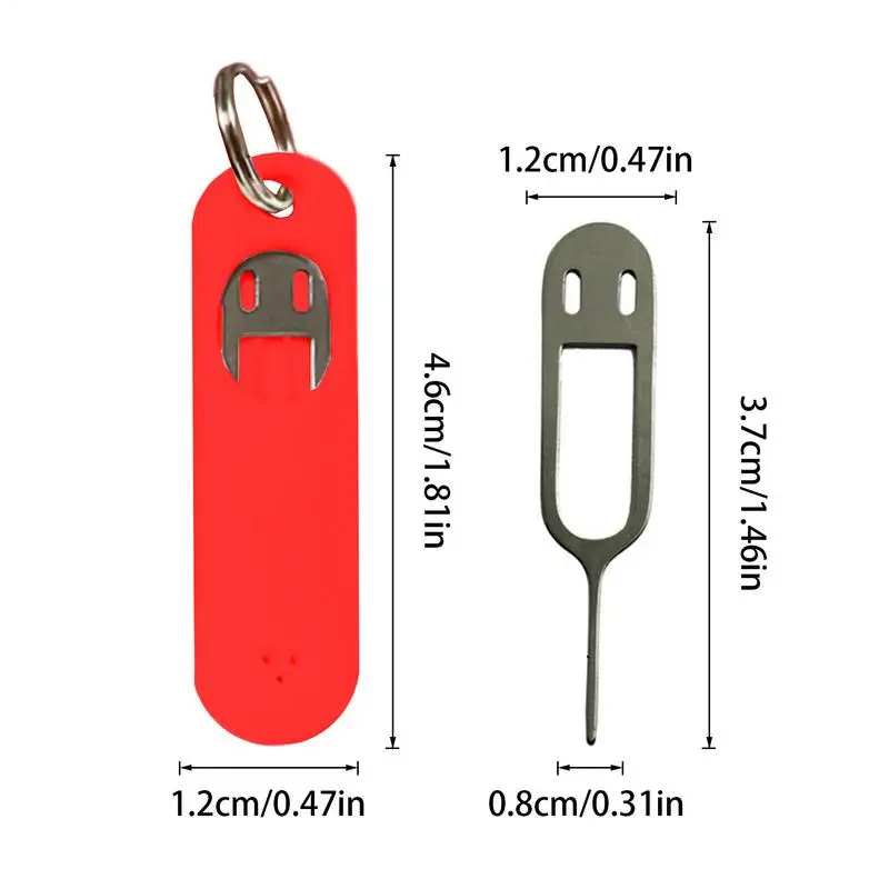 Portable Anti-Lost Keychain with Sim Card Remover Openning Tool for Mobile Phones Tray Eject Pins Needle Opener Ejector