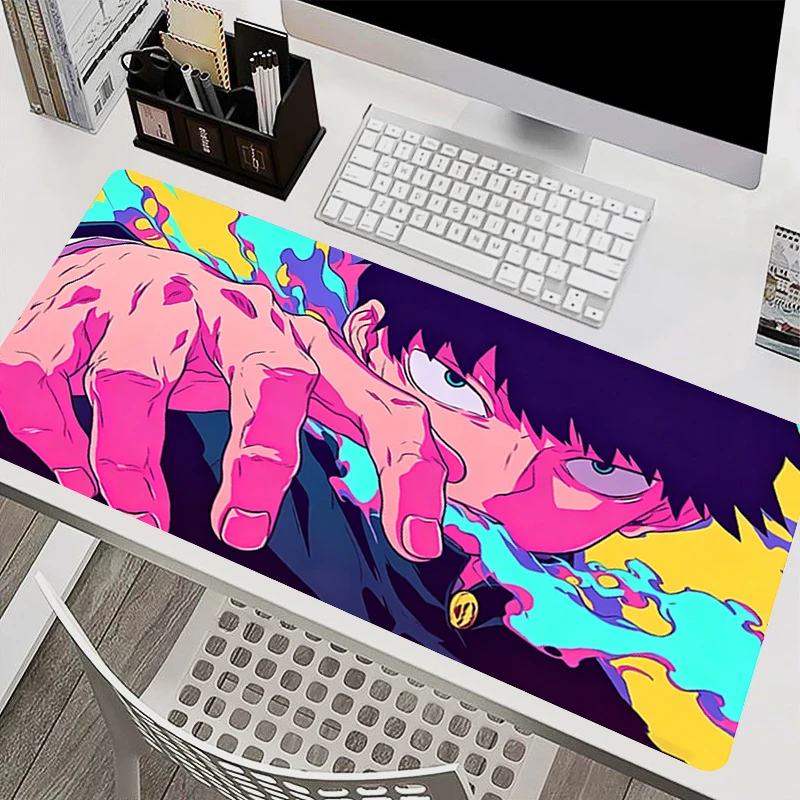 Gaming Mouse Pad Mob Psycho 100 Colorful Anime desk mat Lock Edge Computer Accessories Cool Keyboard Pad Gamer Non-slip Mousepad