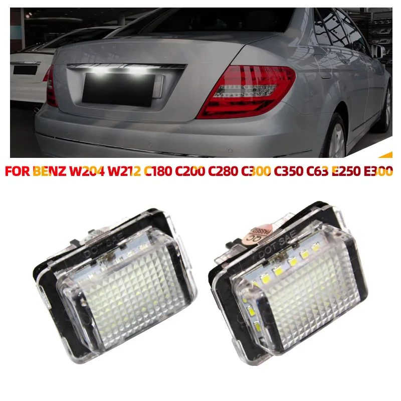 2x 12V 6500K License Number Plate Rear Tail Light Lamp For Mercedes Benz C S E CL-Class C207 W204 W212 R231 W221 W216 S204 S212