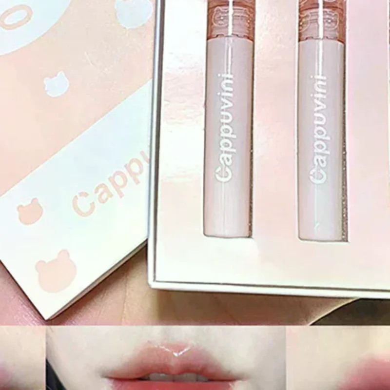 카푸비니 체리 워터프루프 미러 피니쉬 워터 립글로스 누드 레드 클리어 틴트 글래스 립 오일 리퀴드 메이크업 볼륨감 있는 룩