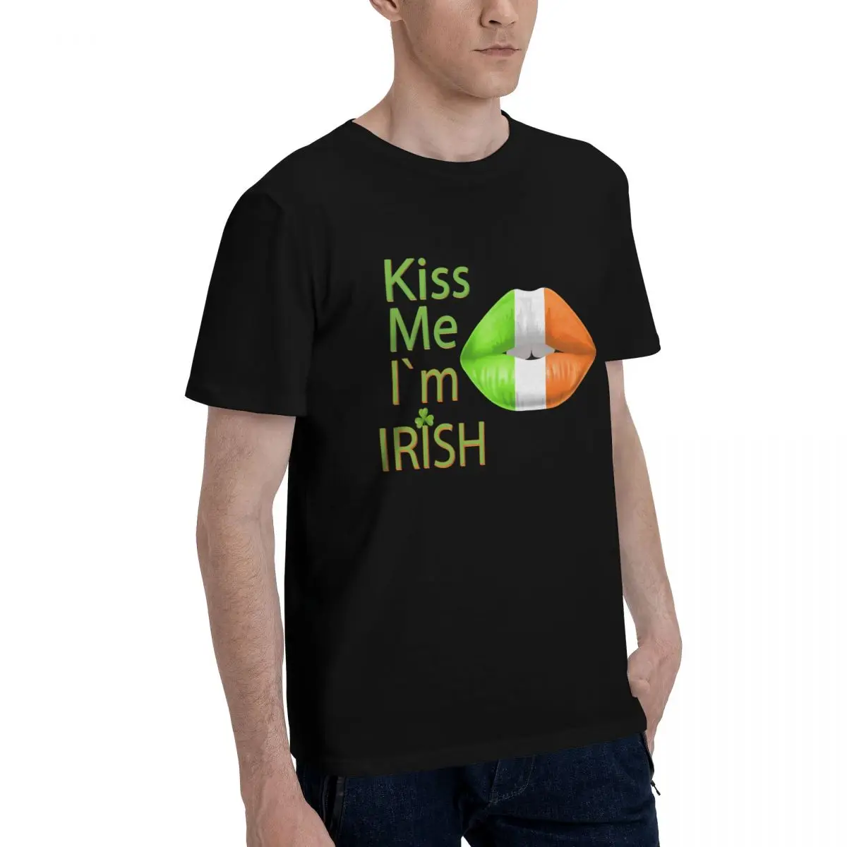 Men's 100% Cotton Printed Short Sleeve T-Shirt, Hip-Hop Niche Creative Design, Soft Cotton Top for Company Gatherings