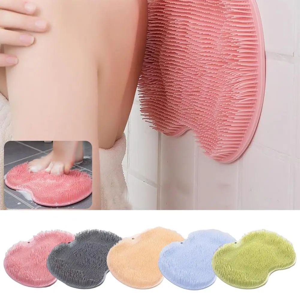 Shower Foot Massager Non-Slip Mat Multifunction Suction Cup Design Bath Massage Brush Silicone Rub Back Exfoliating Bath Supply