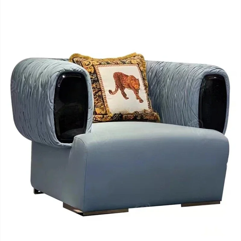 Leather sofa combination high-end luxury mansion living room large apartment fashion furniture
