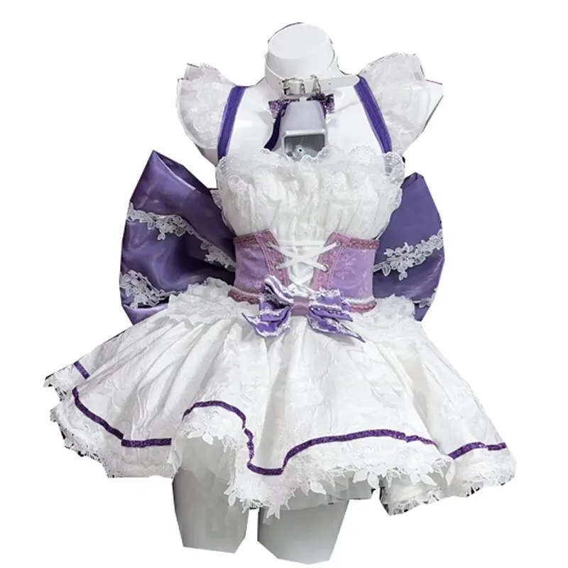 Custom Made Azur Lane Collection B IJN Kashino Cosplay Costume Sexy White Maid Dress Women Apron Uniform Halloween  Anime Outfit