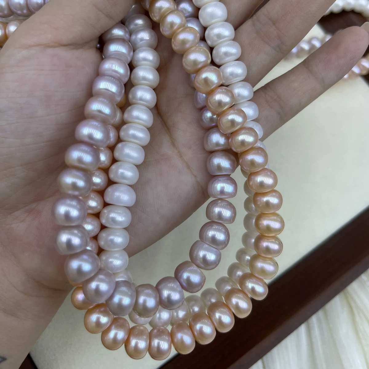 AAA 9–10mm 36cm Bread-shaped Strand Beads High-quality Natural Freshwater Pearls for Jewelry Making DIY Necklaces Accessories