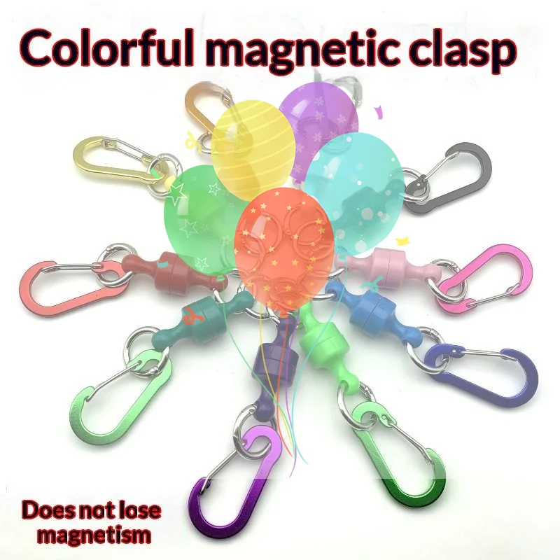 Heavy Duty Magnetic Hook Keychain Durable Mountaineering Buckle for Outdoor Fishing Camping Hiking Daily Use Key Holder