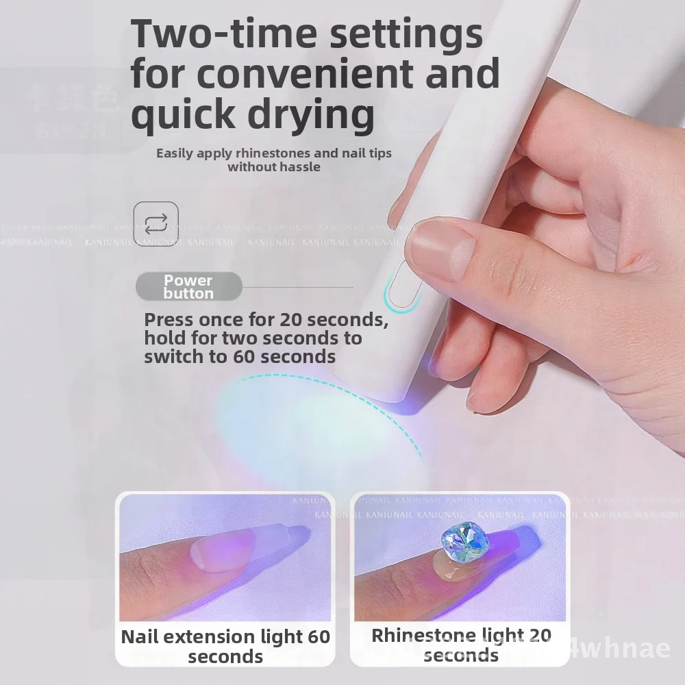 Handheld Nail Lamp Phototherapy Machine Mini UV Quick-Dry Curing Light Non-Blackening Fingers Portable White UV Nail Lamp for