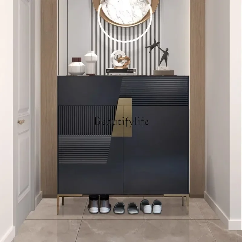 

yj58 Italian light luxury porch cabinet drawer modern entry simple living room solid wood