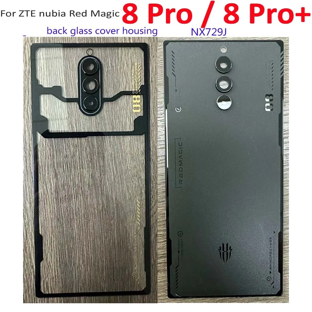 Best New Back Battery Cover For ZTE Nubia Red Magic 8 Pro Pro+ NX729J Housing Glass Lid Door Rear Case + Camera Lens 8Pro 8Pro+