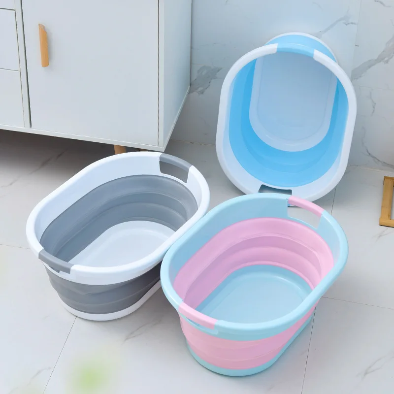 Big Folding Bucket Portable Retractable Plastic Household Thickened Travel Outdoor Car Wash Fishing Collapsible Bucket Storage