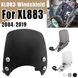Motorcycle Adjustable Custom Compact Sport Wind Deflector Windshield Fits For 04-Up XL883 XL1200 Series Models
