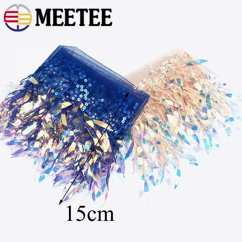 1-5Yards Mesh Tassel Fringe for Sewing Sequins Lace Trim Latin Dress Ribbon Band Wedding Clothes Tassels Fabric DIY Accessories