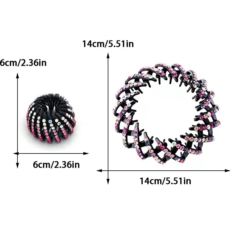 Заколка для волос с градиентом и стразами «Птичье гнездо», крутая выдвижная заколка для девочек, модная заколка для головы с шаром для девочек, аксессуары для волос