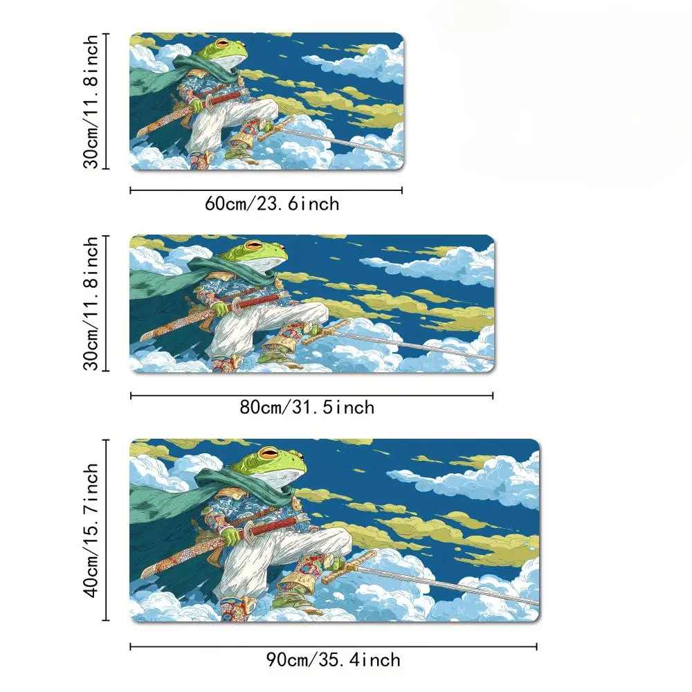คูลกบนักรบแผ่นรองเมาส์ขนาดใหญ่แผ่นรองโต๊ะเสื่อเล่นเกมยางกันลื่นอุปกรณ์เสริมพีซีที่ทนทานแป้นพิมพ์แผ่นรองเมาส์แบบขยายพรม
