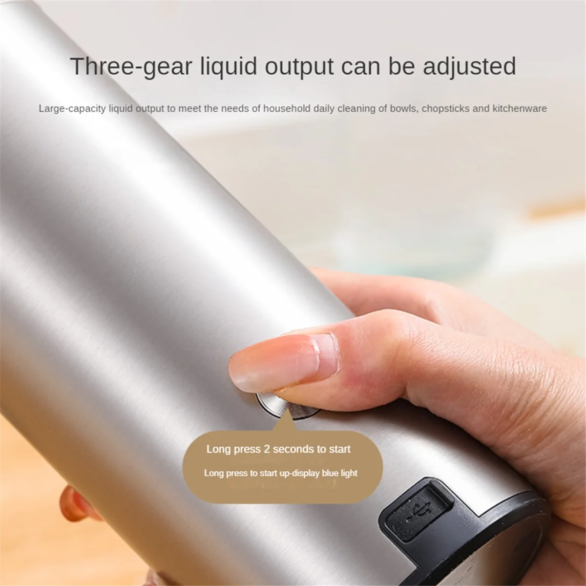 Stainless Automatic Liquid Soap Dispensers Kitchen Metal Lotion Bottle Touchless Induction Sensor Bathroom Accessories-A