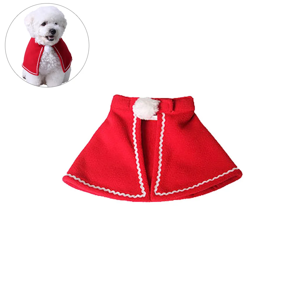 

Pet Cape Red Polar Fleece Christmas Dog Cloak Cat Costume For Holiday Party Photo Shoot Pet Accessories Cosplay Wear S